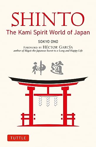 Book cover for Shinto: The Kami Spirit World of Japan featuring a red torii gate.