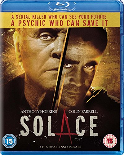 Blu-ray cover for "Solace" featuring Colin Farrell and Anthony Hopkins.