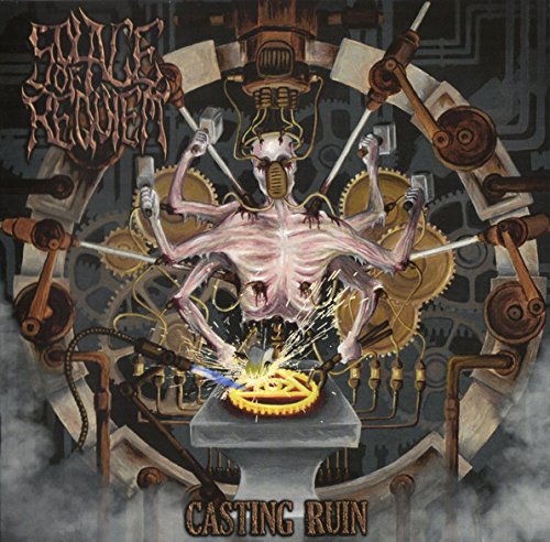 CD cover art: skeletal figure with mechanical elements and fiery forge.
