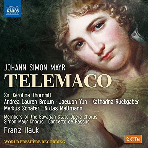 CD cover for Mayr’s “Telemaco” opera, featuring a classical painting.