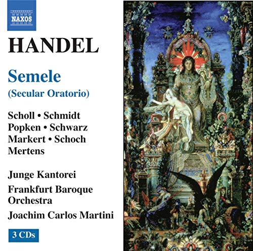 CD cover for Handel’s “Semele” featuring ornate artwork and text.
