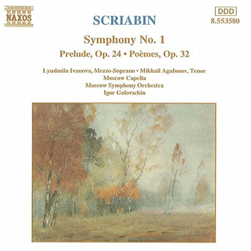 CD cover for Scriabin’s Symphony No. 1 with autumn forest painting.