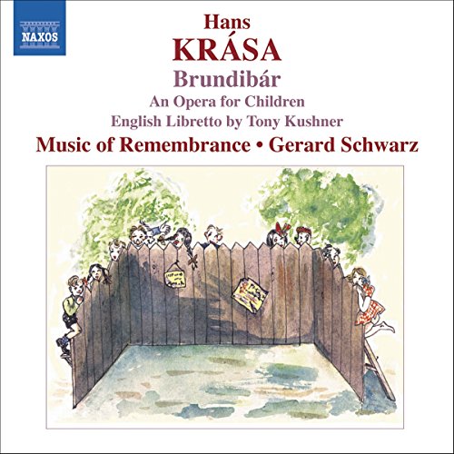 CD cover for Hans Krása’s “Brundibár” opera, featuring children near a fence.