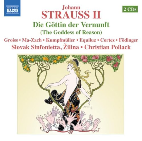 CD cover for Strauss’ “Die Göttin der Vernunft” featuring art nouveau illustration.