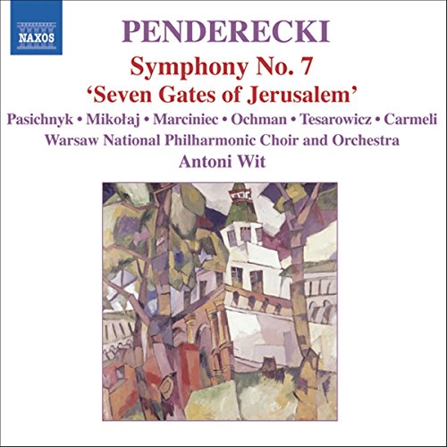 CD cover for Penderecki’s ‘Seven Gates of Jerusalem’ with city artwork.