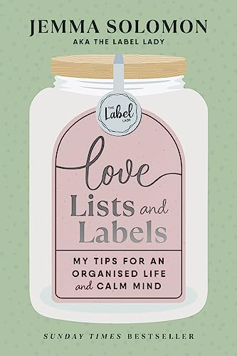 Book cover: “Love, Lists and Labels” illustrated as a labeled jar.