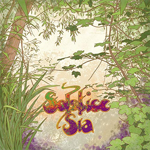 CD cover art featuring lush green foliage surrounding the text Solstice Sia in purple.