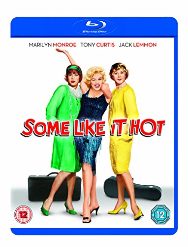 Some Like It Hot" Blu-ray cover featuring Marilyn Monroe, Tony Curtis, and Jack Lemmon.