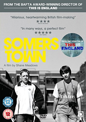DVD cover of Somers Town featuring two teenage boys walking in an urban setting.