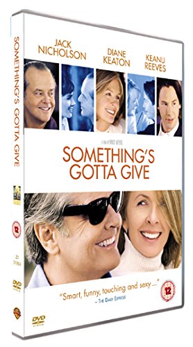 Something's Gotta Give" DVD cover featuring Jack Nicholson, Diane Keaton, and Keanu Reeves.