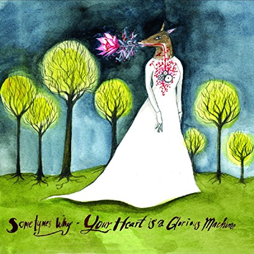 Painted album cover: deer-like figure in a white dress among trees.