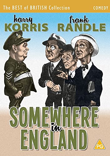 DVD cover art featuring caricatures of Harry Korris and Frank Randle in Somewhere in England.