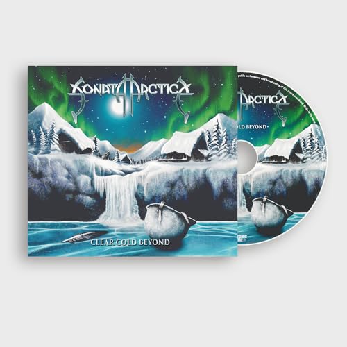 Sonata Arctica CD cover showing snowy mountains, a waterfall, and boats under northern lights.