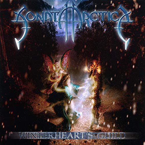 Sonata Arctica album cover: fantasy figures in a snowy, dark forest.