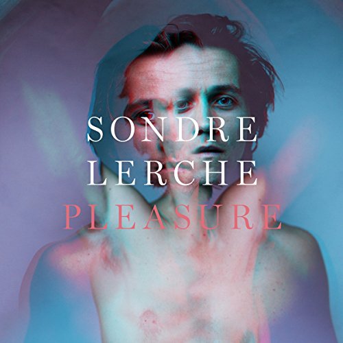 Album cover with a shirtless man and the title "Sondre Lerche Pleasure" in white and red text.