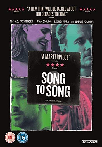 Song To Song" DVD cover featuring portraits of four actors in colored squares.