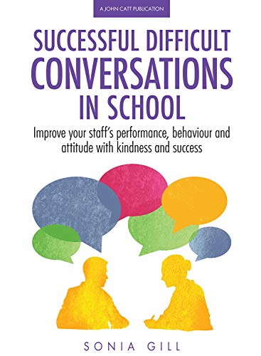 Book cover titled Successful Difficult Conversations in School with silhouettes of two people talking.