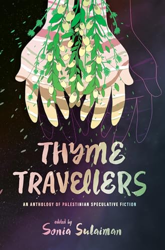 Hands cradling green thyme against a dark background with title and editor's name.