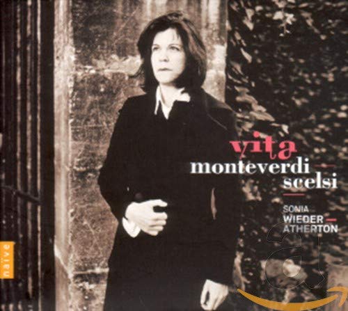 CD cover featuring Sonia Wieder-Atherton, with text “Vita Monteverdi Scelsi”.