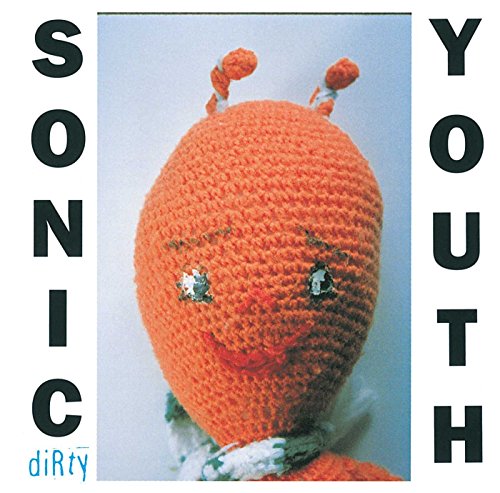 Sonic Youth’s “Dirty” CD cover: orange knitted face with button eyes.