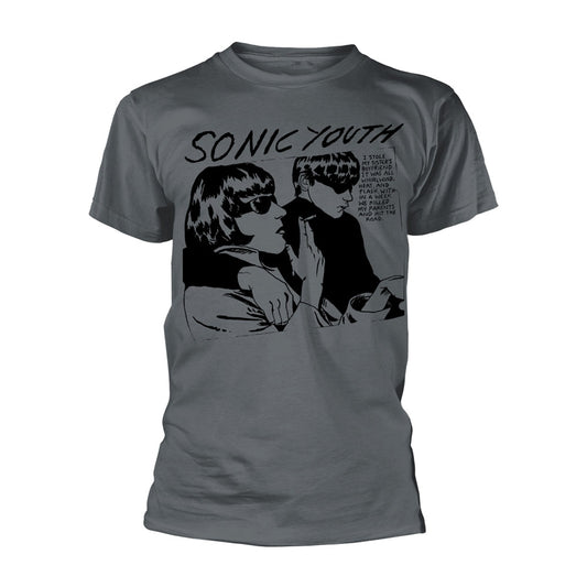 Charcoal t-shirt displaying Sonic Youth's "Goo" album cover with a couple.