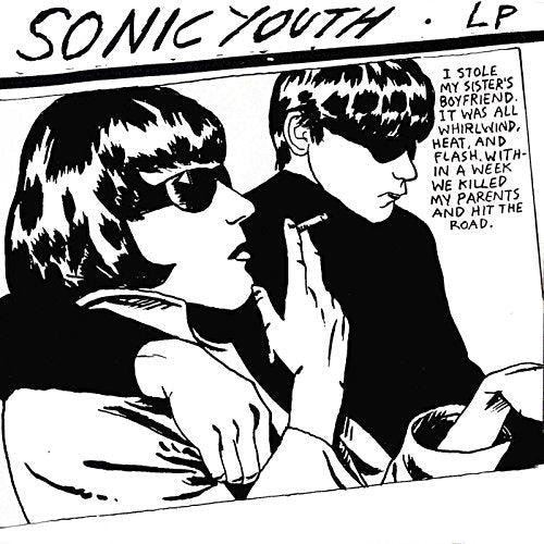 Black and white comic-style illustration of two people with sunglasses, one smoking a cigarette.