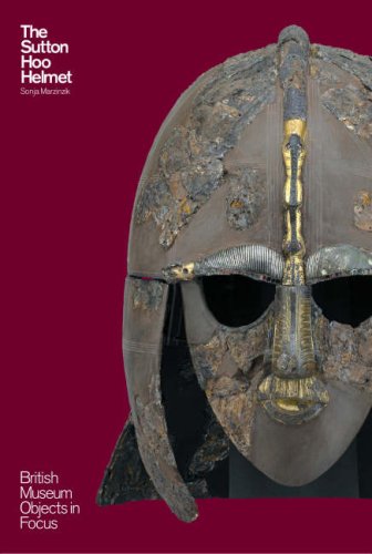 Close-up of the ornate, reconstructed Sutton Hoo helmet with facial opening.