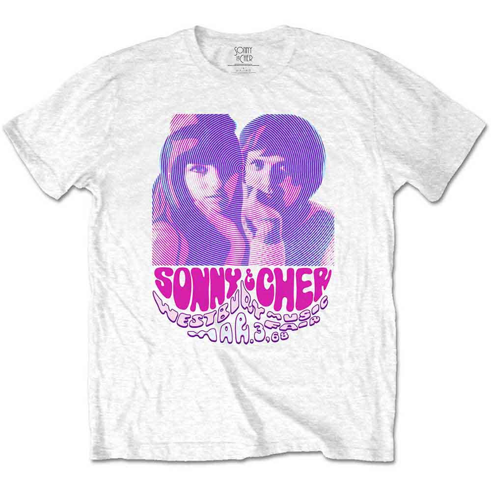 Sonny & Cher concert t-shirt, likely vintage style, size large.