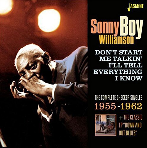 CD cover with Sonny Boy Williamson playing harmonica, stage lights in background.