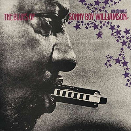 Sonny Boy Williamson album cover, close-up of man with harmonica.
