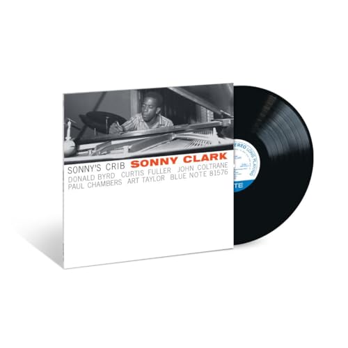 Sonny Clark's "Sonny's Crib" vinyl record with pianist portrait on cover.