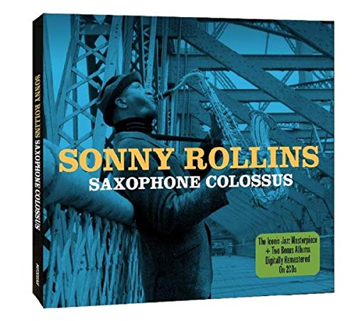 CD cover for Sonny Rollins’ “Saxophone Colossus” featuring a man with a saxophone.
