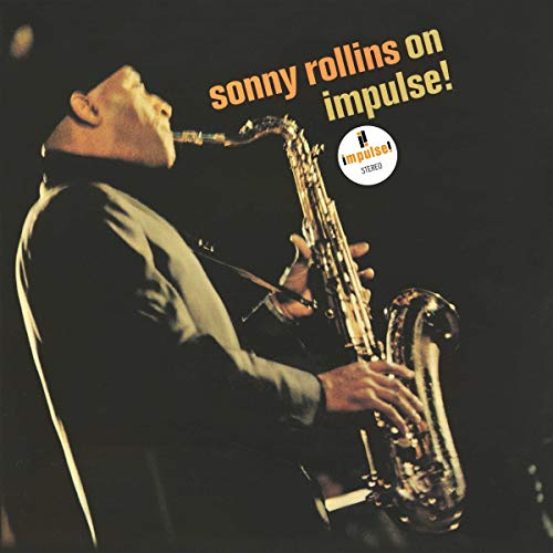 Sonny Rollins playing saxophone on the cover of a vinyl record.