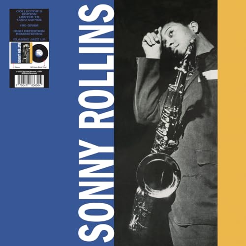 Sonny Rollins album cover: portrait of musician with saxophone, bold text.