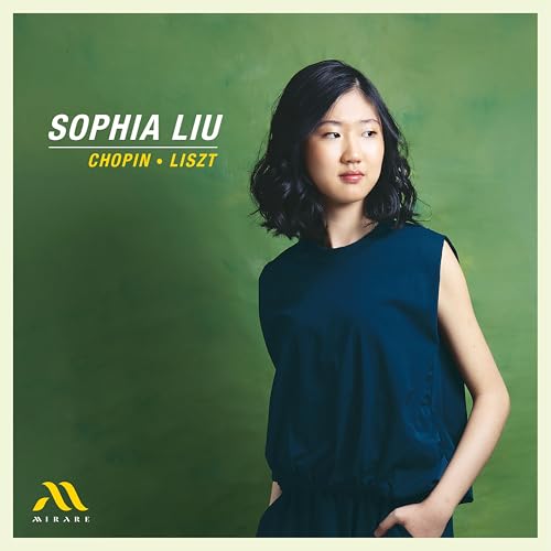 CD cover featuring pianist Sophia Liu against a green background.