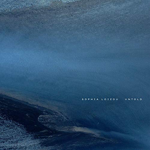 Blue abstract album cover for Sophia Loizou’s “Untold” vinyl record.