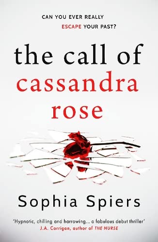 Book cover: red text, a red rose, and scattered broken glass pieces.