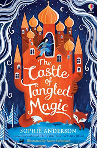 Book cover: a colorful castle with a girl silhouetted in a window.