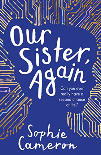 Book cover: “Our Sister, Again” with circuit board-like illustrations.