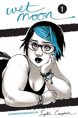 Comic book cover featuring a young woman with blue hair and glasses.
