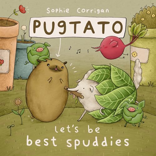 Book cover featuring cartoon potato and turnip characters with plants.