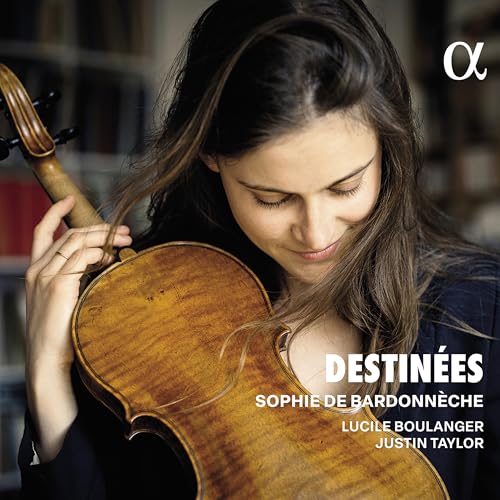 Woman with violin, album cover for "Destinées" by Sophie De Bardonneche.