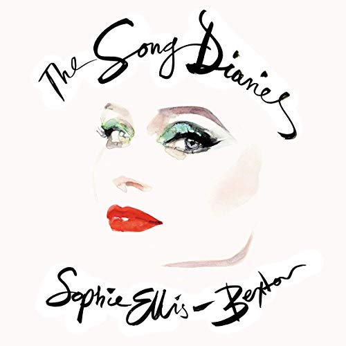 "Sophie Ellis-Bextor's album cover, 'The Song Diaries', featuring a watercolor portrait of her face."