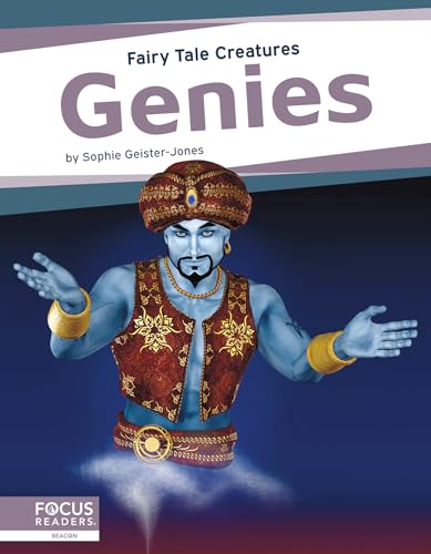 Book cover: “Genies” depicts a blue-skinned genie with outstretched hands.
