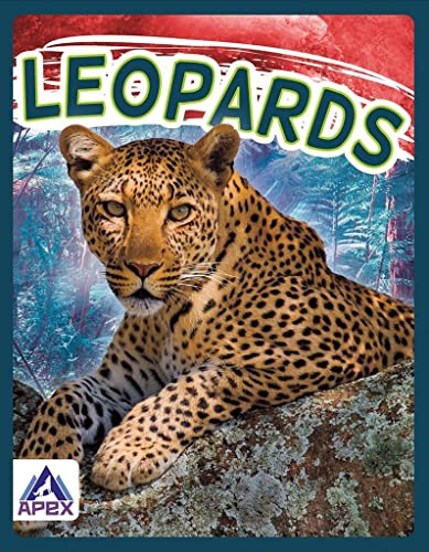 Book cover featuring a leopard lying on a log, looking forward.