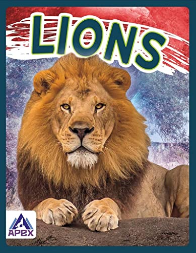 Book cover featuring a close-up of a male lion’s face and mane.