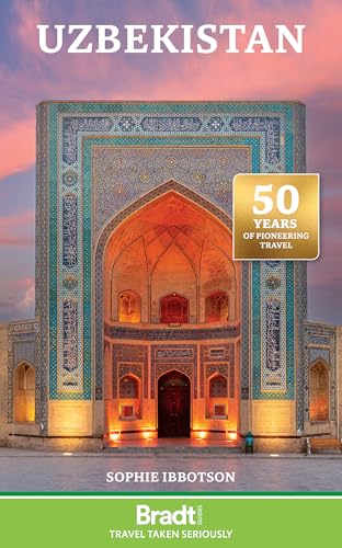 Book cover featuring an ornate blue-tiled Uzbekistani building against a sunset sky.
