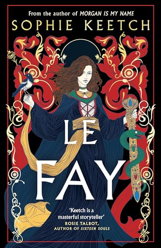 Book cover featuring a woman in a dark gown holding a bird and sword.