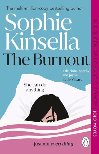 Book cover for “The Burnout” by Sophie Kinsella, featuring a woman in bed.