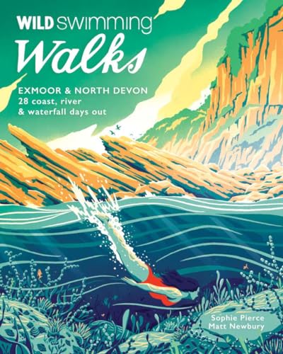 Book cover illustration of a person swimming underwater near rocky cliffs and coastline.